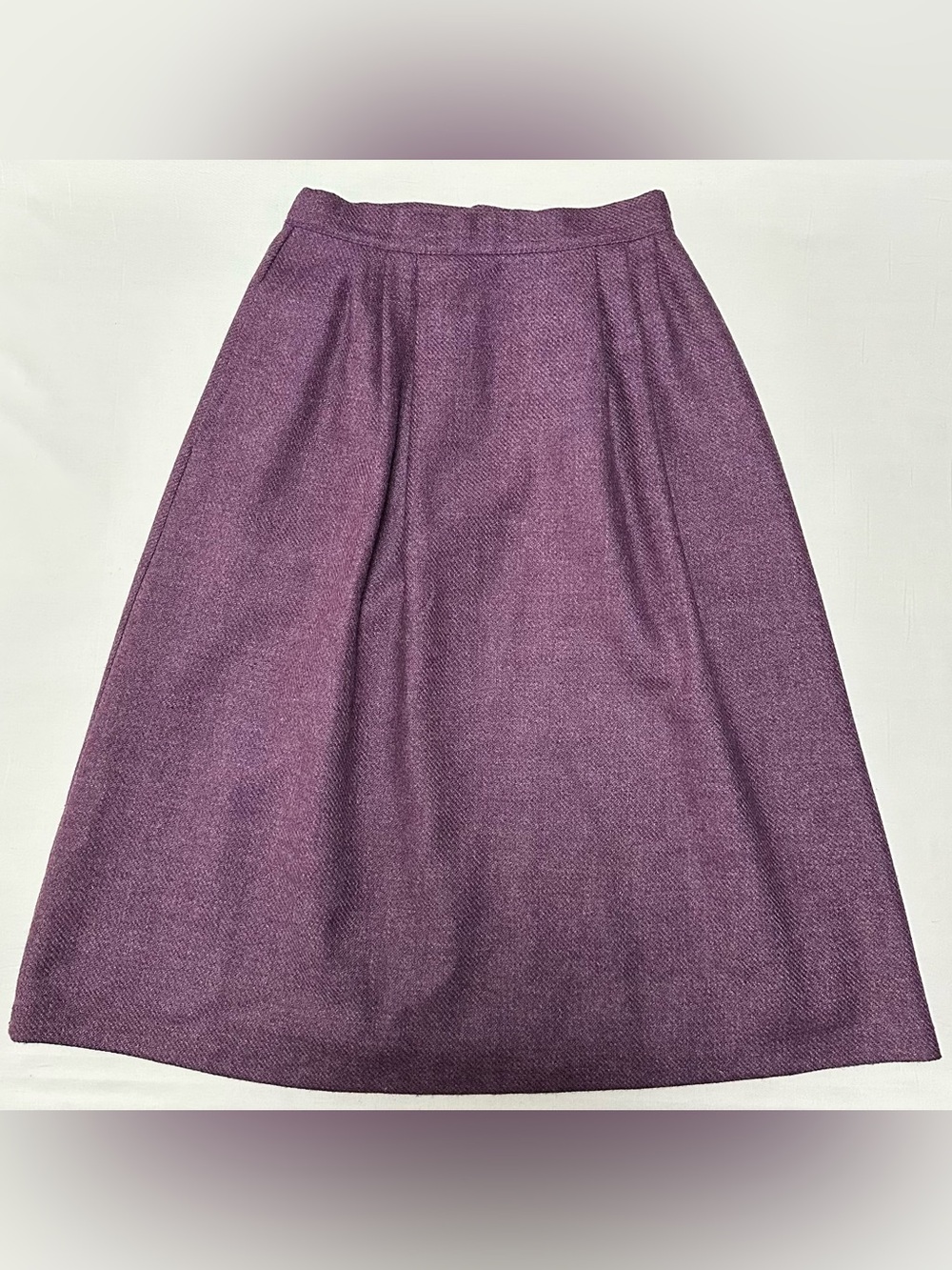 Vintage Russ Petites Purple Herringbone Wool Skirt